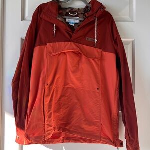 Columbia Jacket with Hood & Pouch Size M Burnt Orange